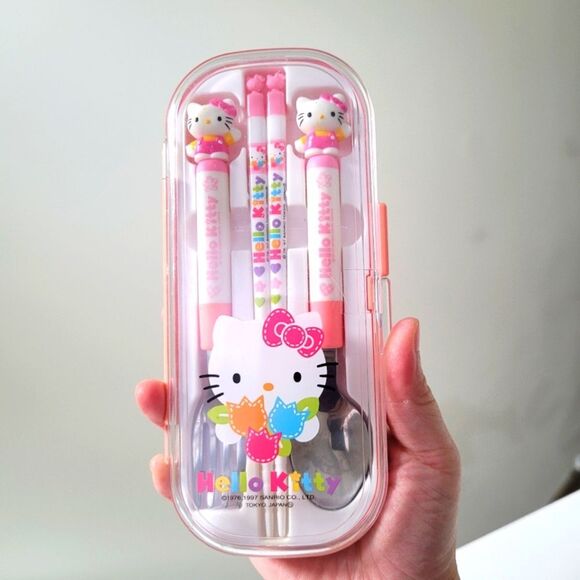 Japan Sanrio Hello Kitty Stainless Utensils Set - Picture 1 of 5